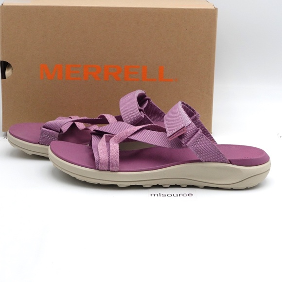 NEW Women's Merrell District 4 Post Sandals J006948 Mauve - Picture 1 of 9